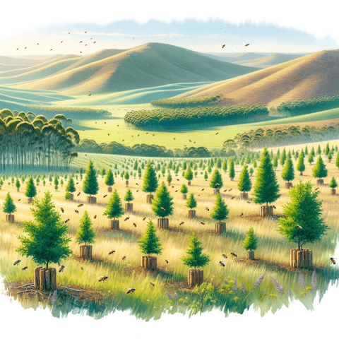 Bees in the Wheatbelt Illustration